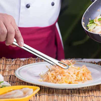 BBQ prijemalke - 28 cm, jeklo 304 za živila, brezšivne, nedrseče | TONGPRO